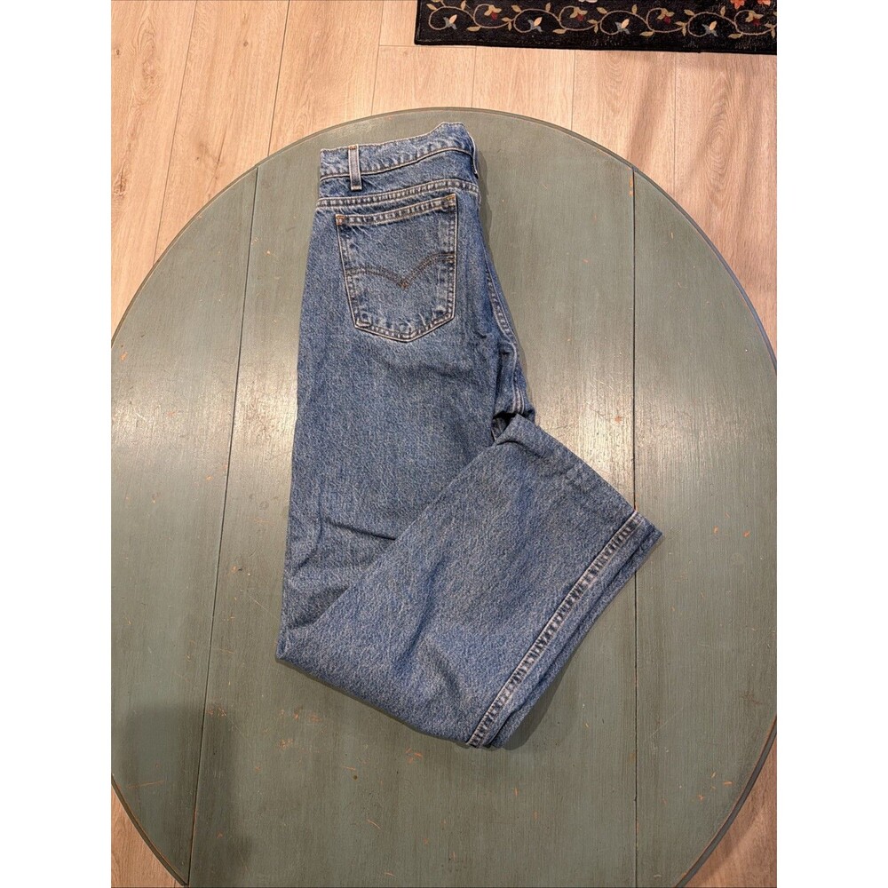 Men's Vintage Levi's 505 Orange Tab Jeans Size 36x34 Straight Leg Blue Denim - Picture 10 of 10